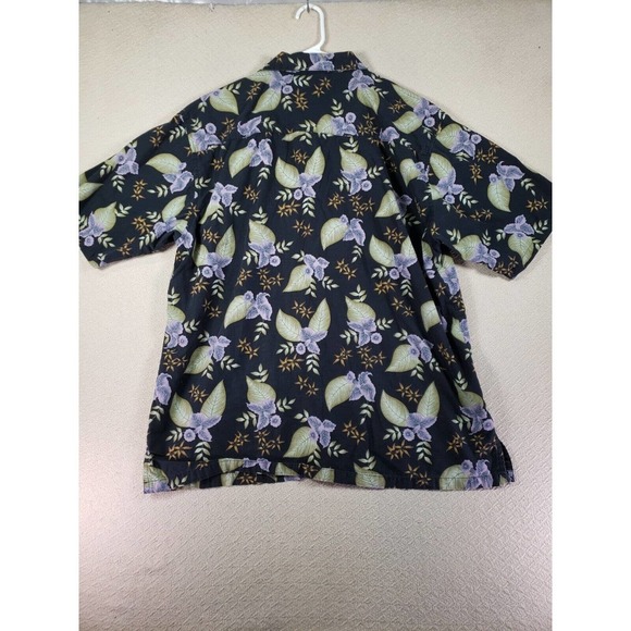 Op Sport Shirt Mens XL Multicolor Floral Wooden Button Up Collared Hawaiian - Picture 7 of 9